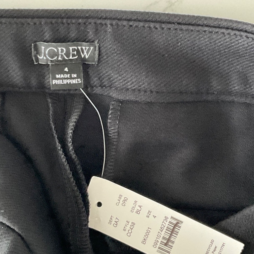 J Crew Black Slim Stretch Twill Ankle Pants Size 4 - Picture 7 of 7